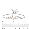 Thumbnail Image 2 of 1/20 CT. T.W. Diamond Heartbeat and Heart Bolo Bracelet in Sterling Silver and 10K Rose Gold - 9.5"