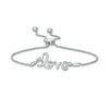 Thumbnail Image 1 of Diamond Accent "love" Bolo Bracelet in Sterling Silver - 9.5"