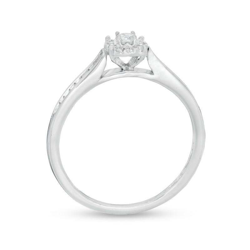 Main Image 2 of 1/8 CT. T.W. Diamond Frame Promise Ring in Sterling Silver
