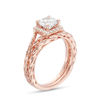 Thumbnail Image 3 of 1-1/6 CT. T.W. Diamond Square Frame Twist Rope Bridal Set in 14K Rose Gold