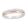 Thumbnail Image 1 of 1/8 CT. T.W. Diamond Split Shank Anniversary Band in 14K Two-Tone Gold
