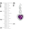 Thumbnail Image 3 of Heart-Shaped Amethyst and Lab-Created White Sapphire Infinity Drop Pendant and Earrings Set in Sterling Silver