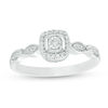 Thumbnail Image 0 of 1/10 CT. T.W. Diamond Square Frame Promise Ring in Sterling Silver
