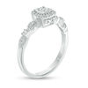 Thumbnail Image 1 of 1/10 CT. T.W. Diamond Square Frame Promise Ring in Sterling Silver
