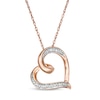 Thumbnail Image 1 of Diamond Accent Tilted Heart Pendant in 10K Rose Gold