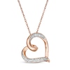 Thumbnail Image 0 of Diamond Accent Tilted Heart Pendant in 10K Rose Gold