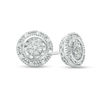 Thumbnail Image 0 of 1/8 CT. T.W. Composite Diamond Beaded Frame Stud Earrings in Sterling Silver