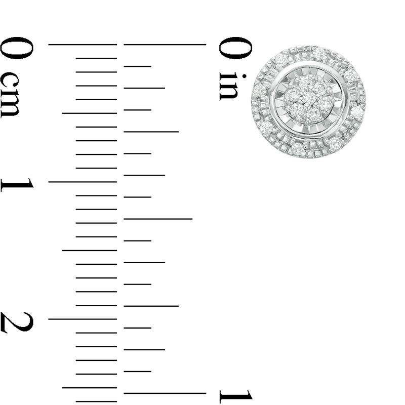 1/8 CT. T.W. Composite Diamond Beaded Frame Stud Earrings in Sterling Silver