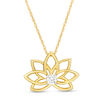 Thumbnail Image 0 of 1/6 CT. Diamond Solitaire Lotus Flower Pendant in 10K Gold