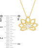Thumbnail Image 1 of 1/6 CT. Diamond Solitaire Lotus Flower Pendant in 10K Gold