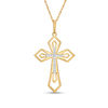 Thumbnail Image 1 of 1/20 CT. T.W. Diamond Gothic-Style Cross Pendant in 10K Gold