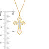 Thumbnail Image 2 of 1/20 CT. T.W. Diamond Gothic-Style Cross Pendant in 10K Gold