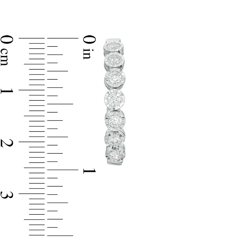 1 CT. T.W. Diamond Bubbles Hoop Earrings in 10K White Gold