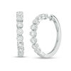 Thumbnail Image 1 of 1/2 CT. T.W. Diamond Bubbles Hoop Earrings in 10K White Gold