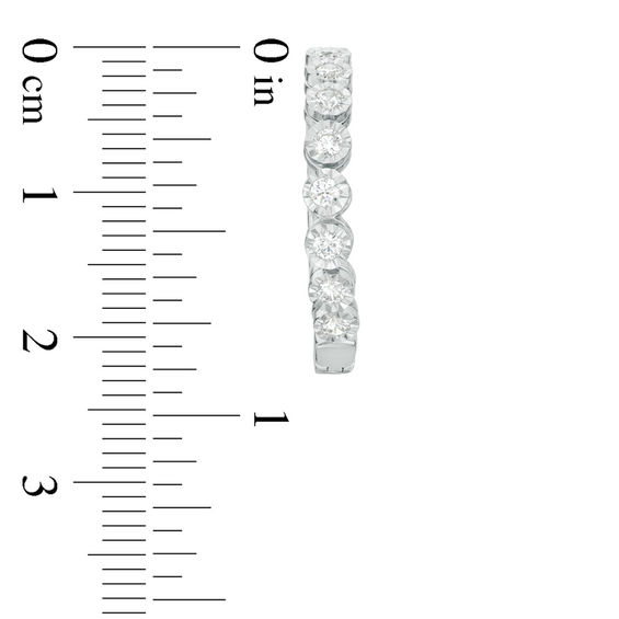 1/2 CT. T.W. Diamond Bubbles Hoop Earrings in 10K White Gold 1/2 CT. T.W. Diamond Bubbles Hoop Earrings in 10K White Gold