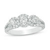 Thumbnail Image 1 of 1 CT. T.W. Diamond Past Present Future® Frame Engagement Ring in 14K White Gold