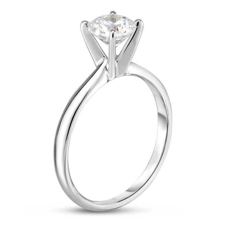 7/8 CT. Diamond Solitaire Engagement Ring in 14K White Gold