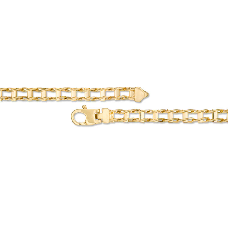 Main Image 2 of Men's 5.0mm Railroad Link Chain Necklace in Hollow 14K Gold - 20"