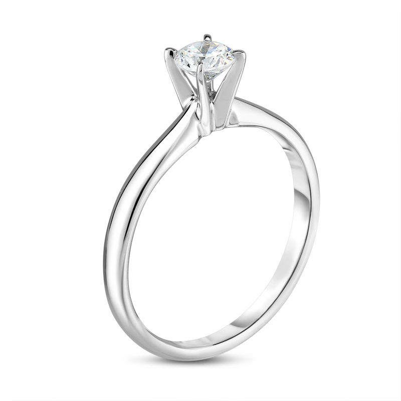 1/3 CT. Diamond Solitaire Engagement Ring in 14K White Gold