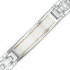 Thumbnail Image 0 of Men’s Textured ID Bracelet in Stainless Steel and Yellow IP - 8.75"