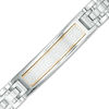 Thumbnail Image 1 of Men’s Textured ID Bracelet in Stainless Steel and Yellow IP - 8.75"