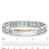 Thumbnail Image 2 of Men’s Textured ID Bracelet in Stainless Steel and Yellow IP - 8.75"