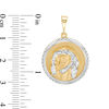 Thumbnail Image 1 of Men's Diamond-Cut Jesus Reversible Necklace Charm in 10K Gold