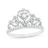 Thumbnail Image 1 of Lab-Created White Sapphire Crown Ring in Sterling Silver