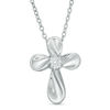 Thumbnail Image 0 of 1/15 CT. Diamond Solitaire Twist Cross Pendant in Sterling Silver
