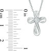 Thumbnail Image 1 of 1/15 CT. Diamond Solitaire Twist Cross Pendant in Sterling Silver