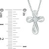 Thumbnail Image 2 of 1/15 CT. Diamond Solitaire Twist Cross Pendant in Sterling Silver