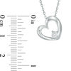 Thumbnail Image 1 of 1/15 CT. Diamond Solitaire Tilted Heart Pendant in Sterling Silver