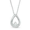 Thumbnail Image 1 of 1/15 CT. Diamond Solitaire Teardrop Pendant in Sterling Silver (J/I3)