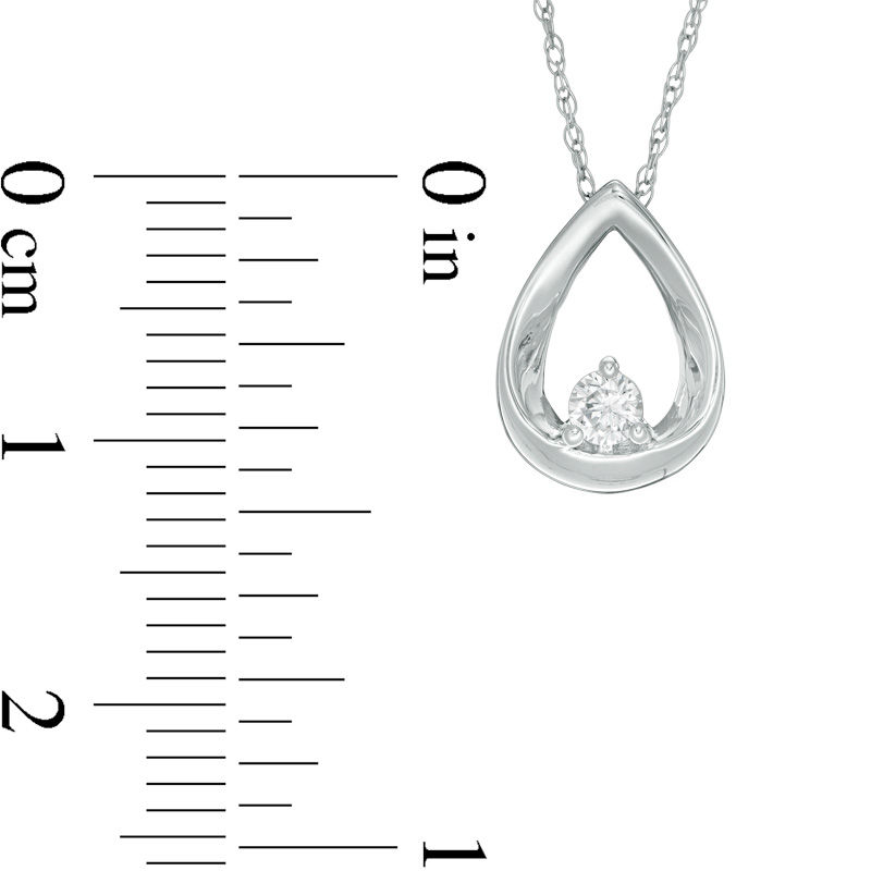 Main Image 2 of 1/15 CT. Diamond Solitaire Teardrop Pendant in Sterling Silver (J/I3)