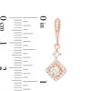 Thumbnail Image 2 of 4.0mm Morganite and White Topaz Tilted Square Frame Drop Earrings in 10K Rose Gold