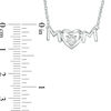 Thumbnail Image 1 of 1/15 CT. Diamond Solitaire "MOM" Heart-Shaped Necklace in Sterling Silver