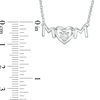 Thumbnail Image 2 of 1/15 CT. Diamond Solitaire "MOM" Heart-Shaped Necklace in Sterling Silver