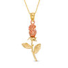 Thumbnail Image 0 of Diamond-Cut Rose Pendant in 10K Two-Tone Gold