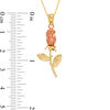 Thumbnail Image 2 of Diamond-Cut Rose Pendant in 10K Two-Tone Gold