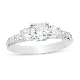 1-1/5 CT. T.W. Certified Diamond Past Present Future® Engagement Ring in 14K White Gold (I/I2)