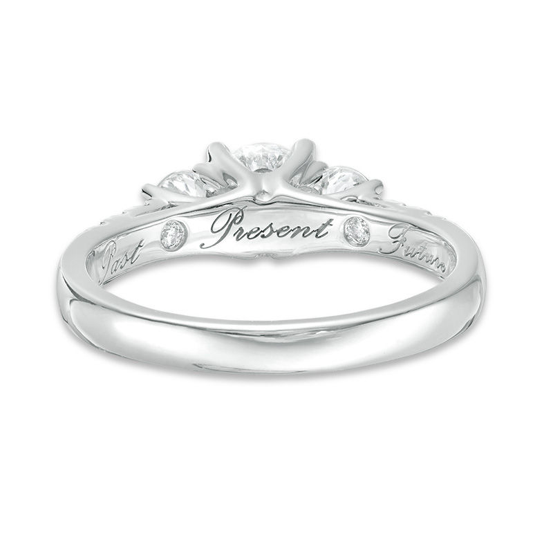 1 CT. T.W. Diamond Past Present Future® Trio Engagement Ring in 10K White  Gold | Zales Outlet