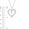 Thumbnail Image 2 of 1/2 CT. T.W. Diamond Double Row Heart Pendant in Sterling Silver
