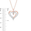 Thumbnail Image 1 of 1/2 CT. T.W. Diamond Ribbon Heart Pendant in 10K Rose Gold