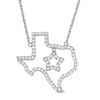 Thumbnail Image 0 of Lab-Created White Sapphire Texas with Star Necklace in Sterling Silver