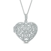Thumbnail Image 1 of 1/8 CT. T.W. Diamond Vintage-Style Heart Locket in Sterling Silver
