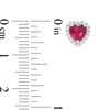 Thumbnail Image 2 of 5.0mm Heart-Shaped Lab-Created Ruby and White Sapphire Frame Stud Earrings in Sterling Silver