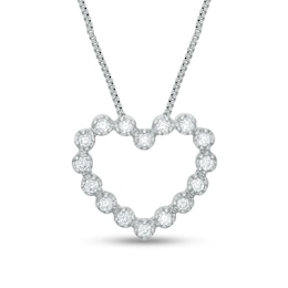 1/4 CT. T.W. Diamond Bubbly Heart Pendant in 10K White Gold