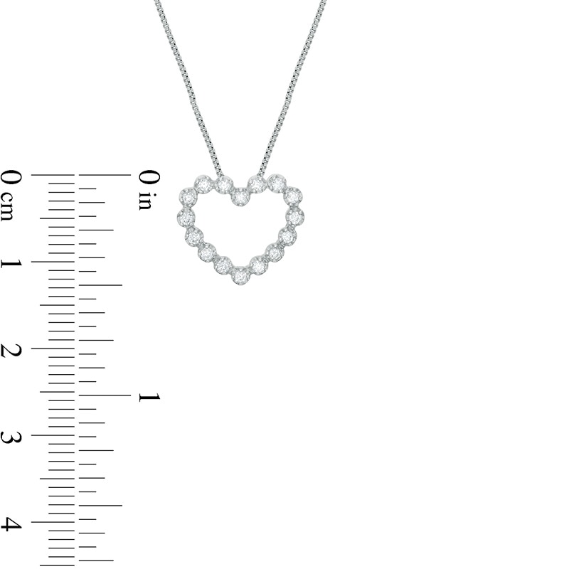 1/4 CT. T.W. Diamond Bubbly Heart Pendant in 10K White Gold