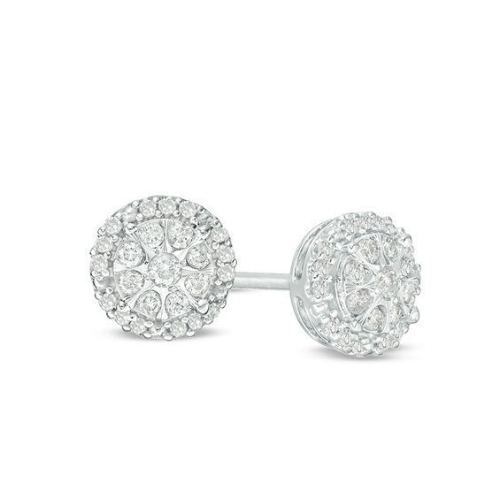 1/4 CT. T.W. Composite Diamond Frame Stud Earrings in 10K White Gold 1/4 CT. T.W. Composite Diamond Frame Stud Earrings in 10K White Gold