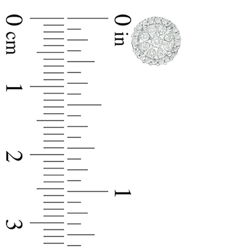 Main Image 2 of 1/4 CT. T.W. Composite Diamond Frame Stud Earrings in 10K White Gold